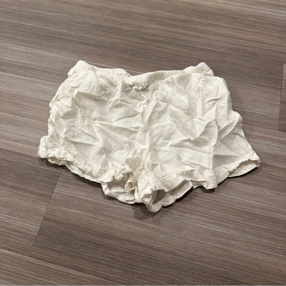 a new day Cream Ruffled Shorts